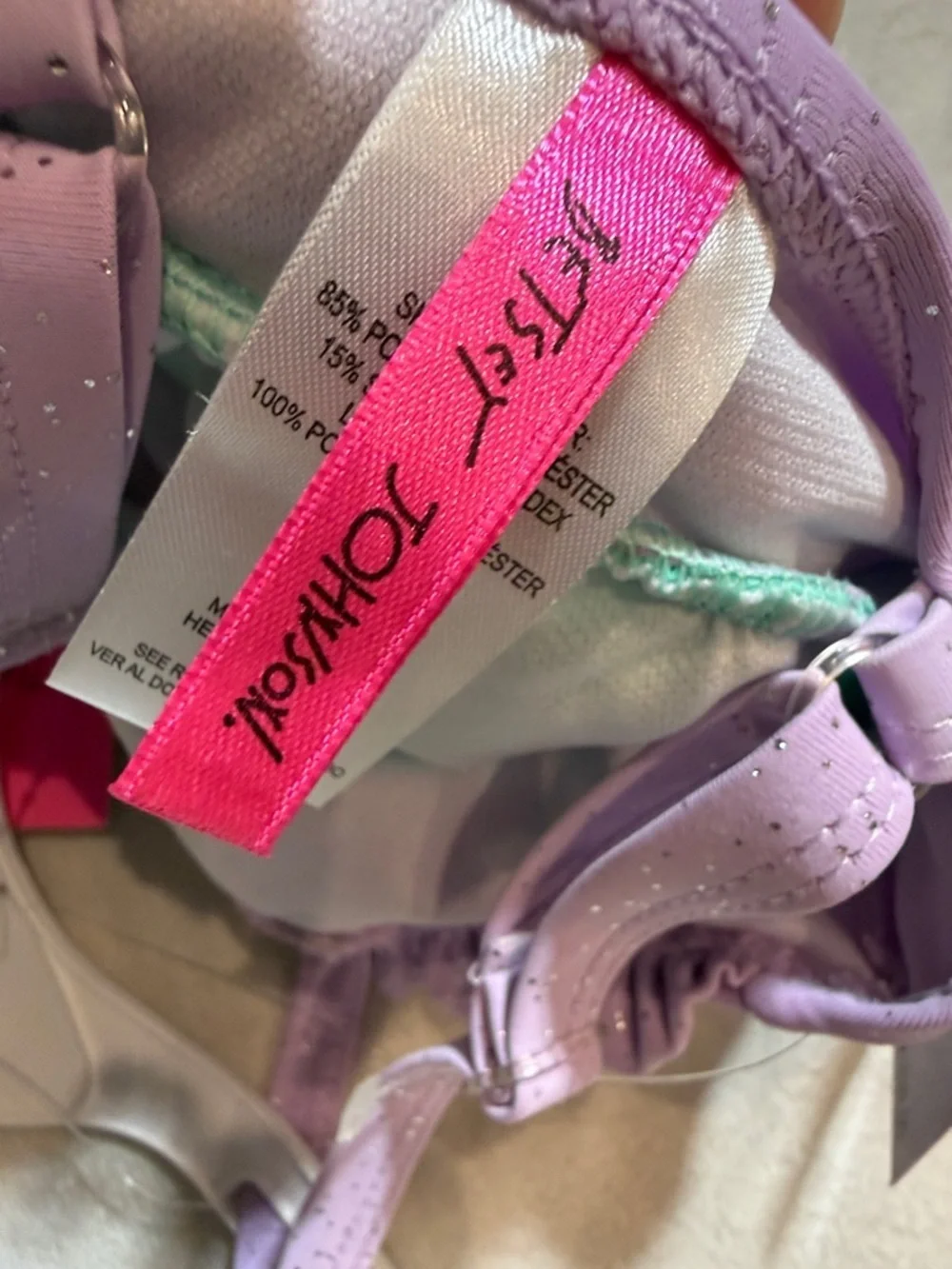 NWT Betsey Johnson Girls Lavender and Aqua Mermaid Scale One-Piece Swimsuit